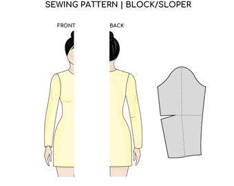Pdf Semi Fitted Sleeve Sewing Pattern Block | Long Sleeve Sewing Pattern | Basic Sleeve Sloper | Sizes XXS-6XL
