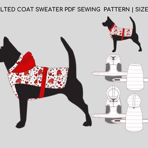Dog Quilted Coat Raincoat Pdf Sewing Pattern Sizes XS-3XL Woven - Etsy
