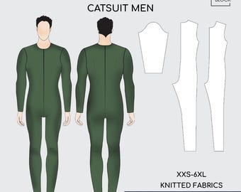 Men's Bodysuit Sewing Pattern Block • Knit Leotard (PDF Download) • Sizes XXS-6XL