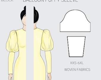Patrón de costura para mangas abullonadas tipo globo • XXS-6XL (Descarga en PDF)