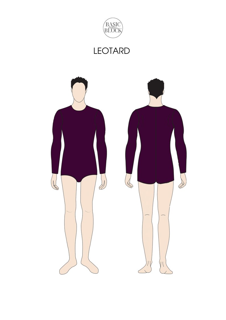 Pdf Men's Leotard Men's Bodysuit Pattern Basic Etsy