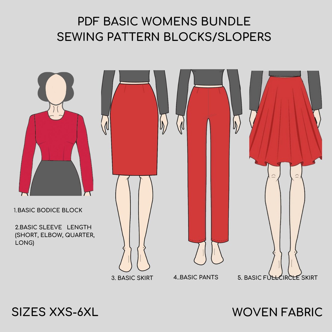 High Waist Skirt Basic Pattern Block A-line Skirt Sewing Pattern Basic Skirt  Block Sizes Basic Skirt Sloper XS-3XL - Etsy