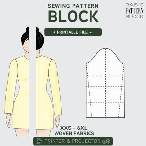 PDF | Basic Straight Sleeve Sewing Pattern Block |  | 4 Lengths | Woven Fabric | XXS-6XL