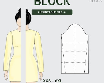 PDF | Basic Straight Sleeve Sewing Pattern Block |  | 4 Lengths | Woven Fabric | XXS-6XL