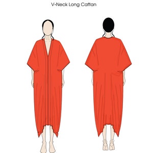 Caftan Dress Sewing Pattern Stylish Maxi Kaftan Dress Kaftan Pattern ...