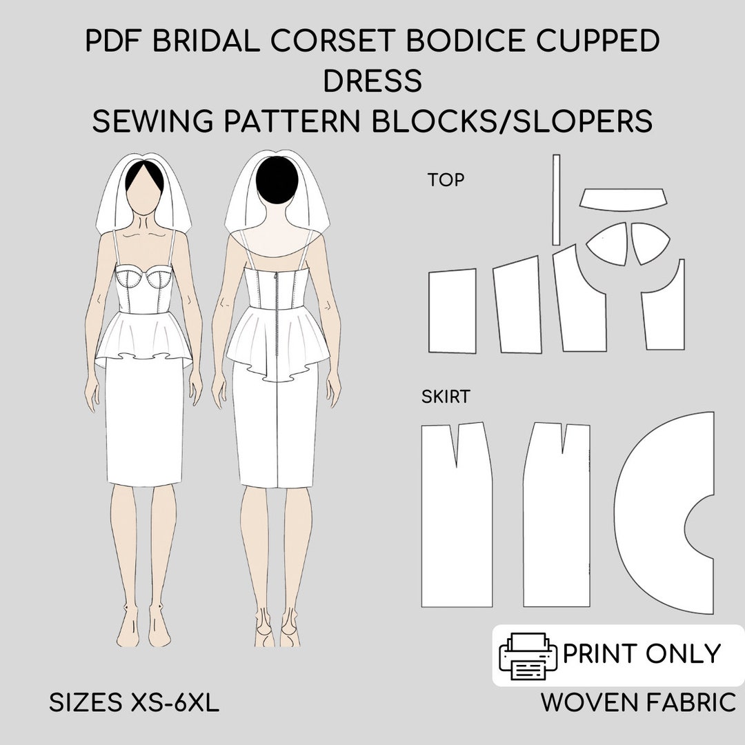 Bridal Corset Dress Pdf Sewing Pattern Digital Bridal Dress Pdf Wedding ...