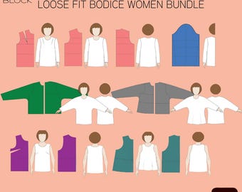 14 bloques básicos de patrones de costura para corpiños • Mangas, corte princesa, tallas XXS_6XL, descarga en PDF