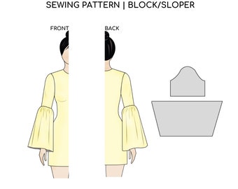 Pdf Frilled Sleeve Sewing Pattern Block | Easy Ruffle Sleeve Sewing Pattern | Long Ruffle Sleeve Pattern | Top Frill Sleeve Sewing | XXS-6XL