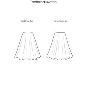 PDF Full Circle Skirt Sewing Pattern Block & Half Circle Skirt - Etsy