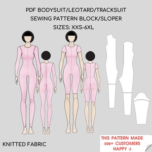 Catsuit Pdf Sewing Pattern Sloper/ Block | Leotard Bodysuit | Cosplay | Swimsuit, Jumpsuit Fitness | For Women | Sizes XXS-6XL