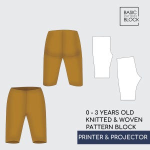 Bloc de patrons de couture de pantalons pour bébés (0-3 ans), téléchargement PDF