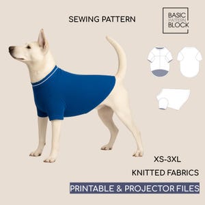 Dog Crewneck T-shirt | Printable Pdf Sewing Pattern | Sizes XS-3 XL Sizes | Knit