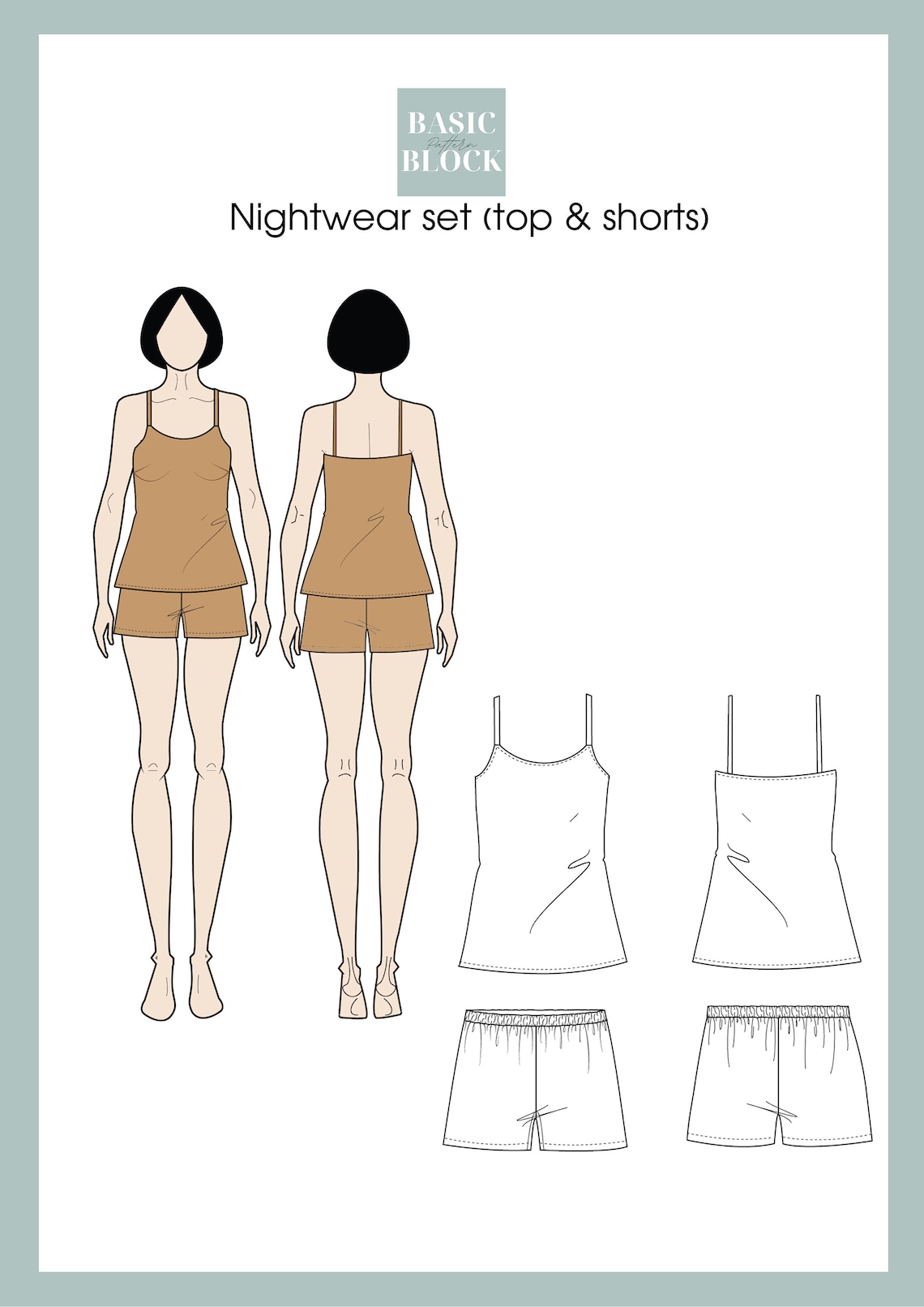 Printable Pdf Pajama Sets Sewing Pattern for Women Regular& Etsy Canada
