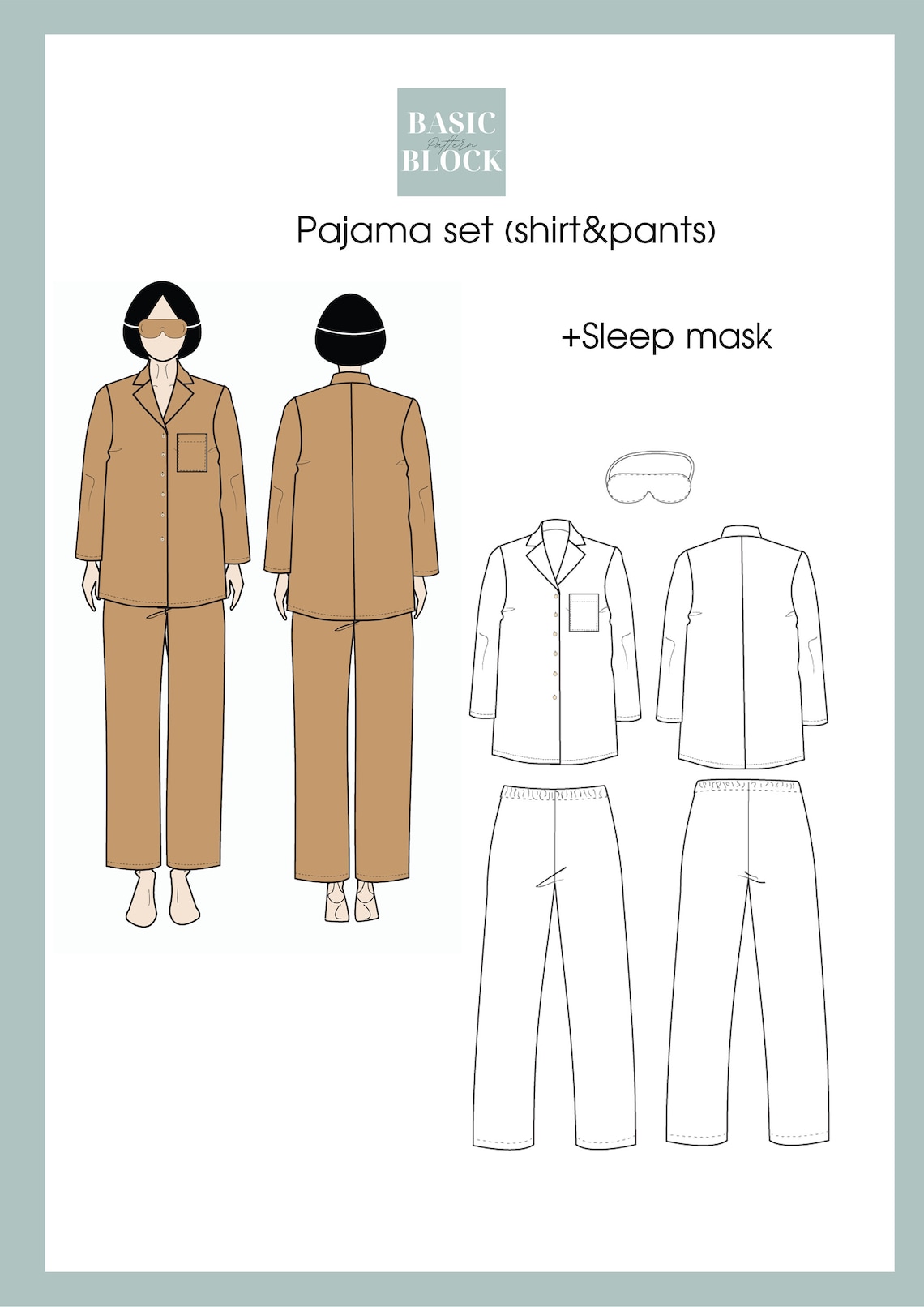 Printable Pdf Pajama Sets Sewing Pattern for Women Regular&amp; - Etsy