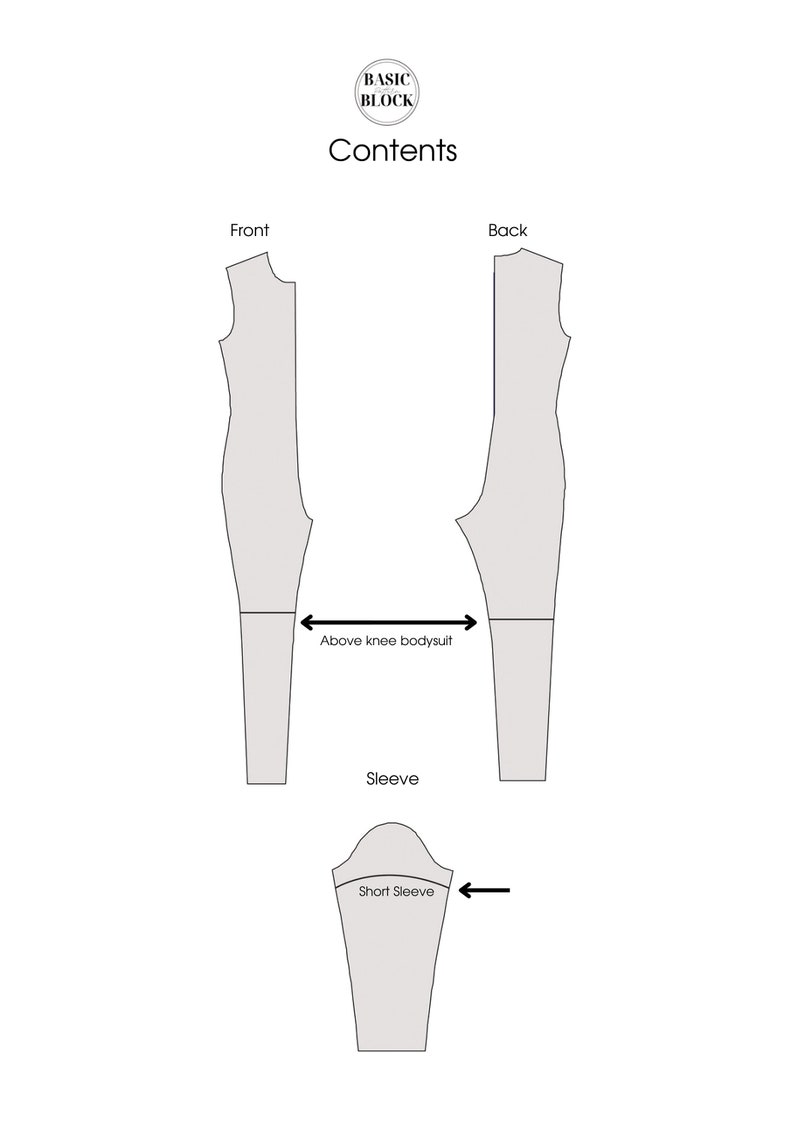 Catsuit Pdf Sewing Pattern Sloper/ Block Leotard Bodysuit - Etsy