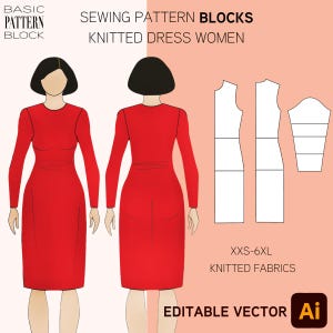 Wzór na sukienkę dzianinową w formacie PDF: damski krótki top, bluzka