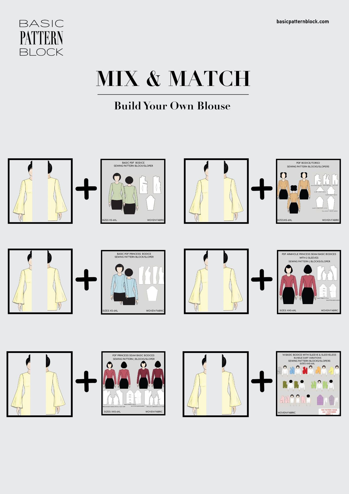 PDF | Trumpet Sleeve Sewing Pattern Block | Flared Bell Sleeve