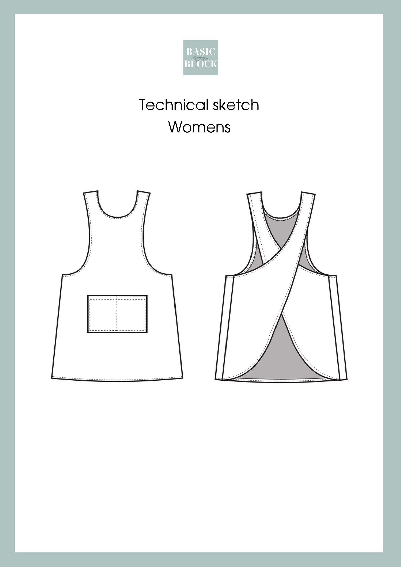 Women's Cross Back Apron Pdf Sewing Pattern Regular & Etsy