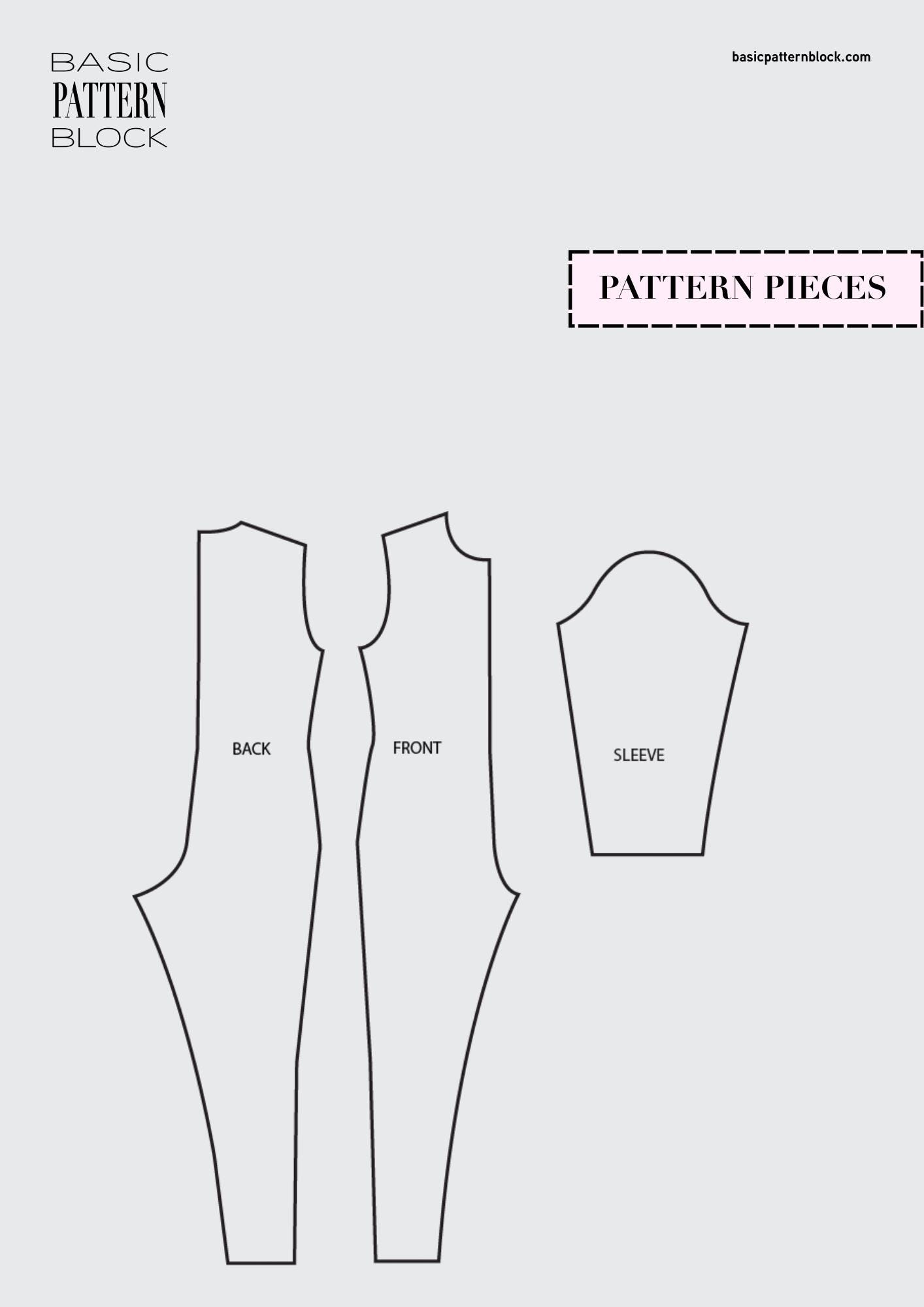 EDITABLE PDF | Catsuit Sewing Pattern Block | With Front Seam | Knit ...