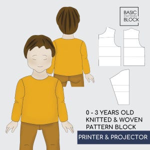 Pdf Basic Infant Bodice Sewing Pattern Block/Sloper, Baby Sewing Pattern, Basic Bodice Pattern, Newborn Sewing Pattern, Toddler Pdf Pattern