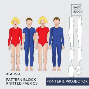 Bloques de patrones de costura para mono y leotardo infantil: Traje de gimnasia • Edades 2-14 (Descargar PDF)