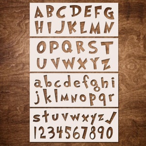 Juice Font Alphabet Stencil, Letter Stencils