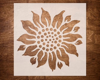 SUNFLOWER Stencil for Painting on Wood, Canvas, Furniture - Flower Stencil - Reusable Stencils (6"X6")