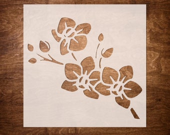 ORCHID FLOWER stencil (6"x6"),  Flower stencils, Reusable Stencil Set, DIY Home Decor, Craft Stencil, Art Stencil, Painting Stencil
