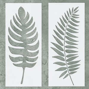 TROPICAL and PALM Leaf Stencils, Reusable Large Leaf Stencil, DIY Stencils for Wood Signs, Canvas, Wall (6"X14.75")