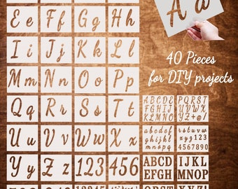 Alphabet letter stencils, letter stencils, reusable alphabet stencils, individual letter stencils, alphabet stencils, number stencils