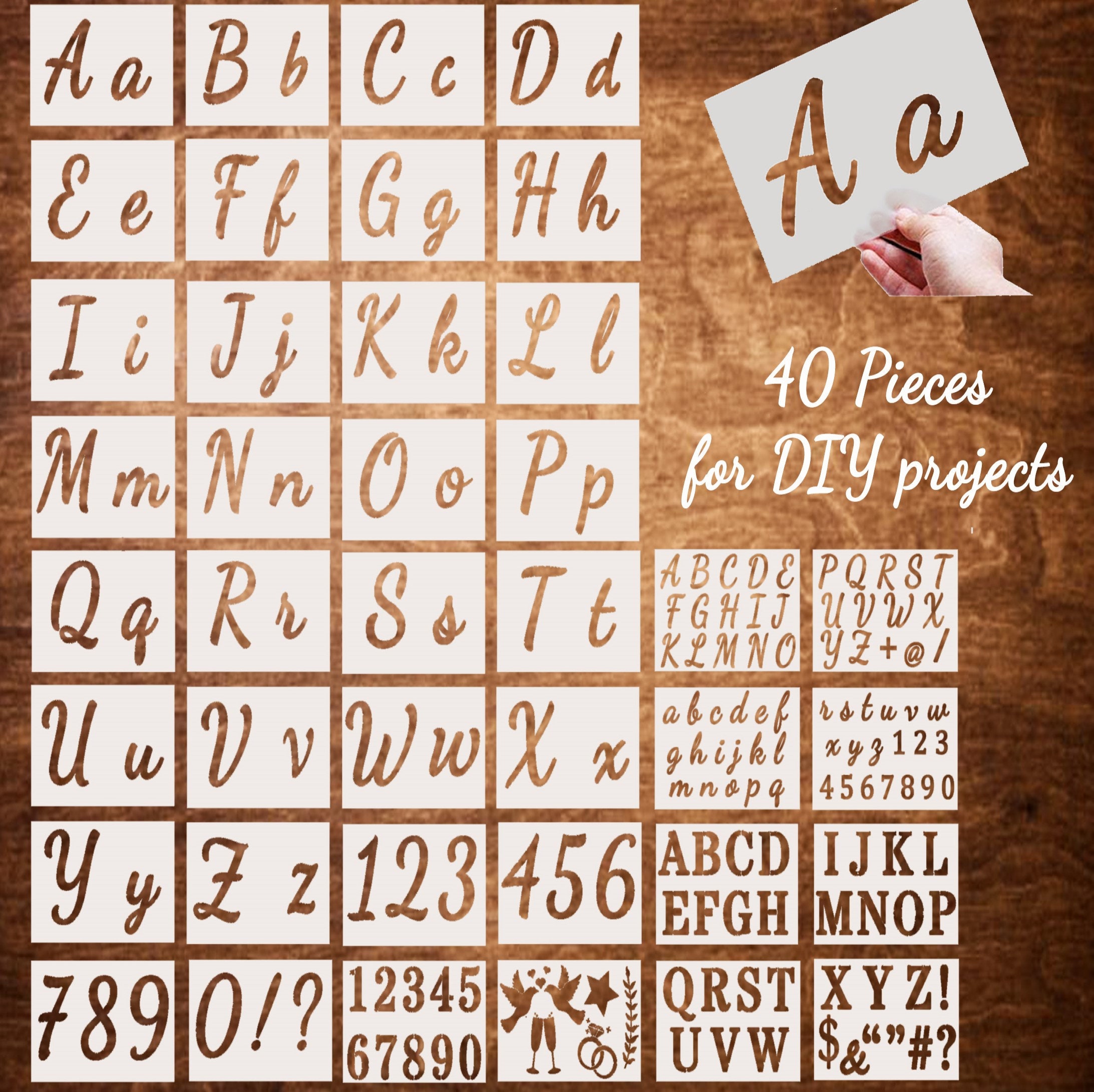 Letter Stencils for Painting on Wood Alphabet Stencils Number Stencils 3  Inch Large Letter Stencils Spray Paint Stencil Small Letter 