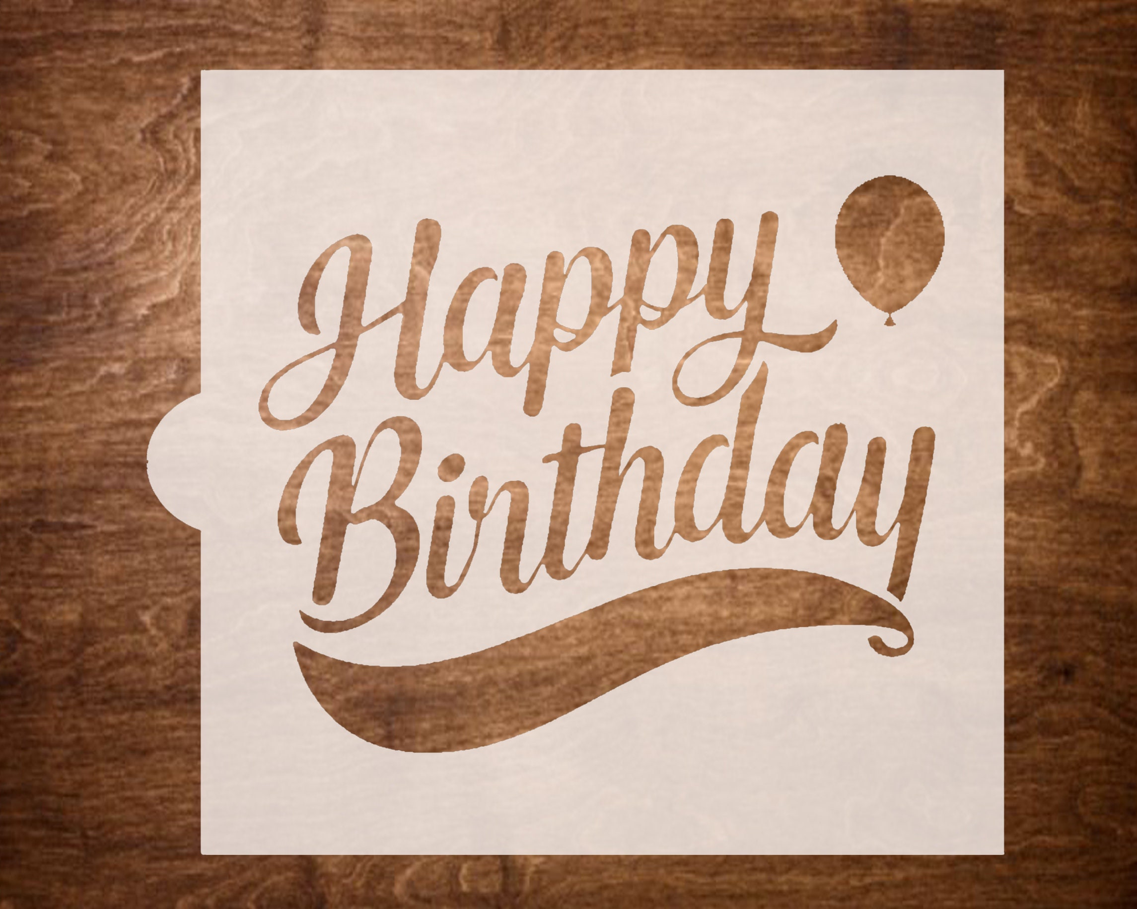 Happy Birthday Reusable Stencil Cake Stencil Birthday Etsy