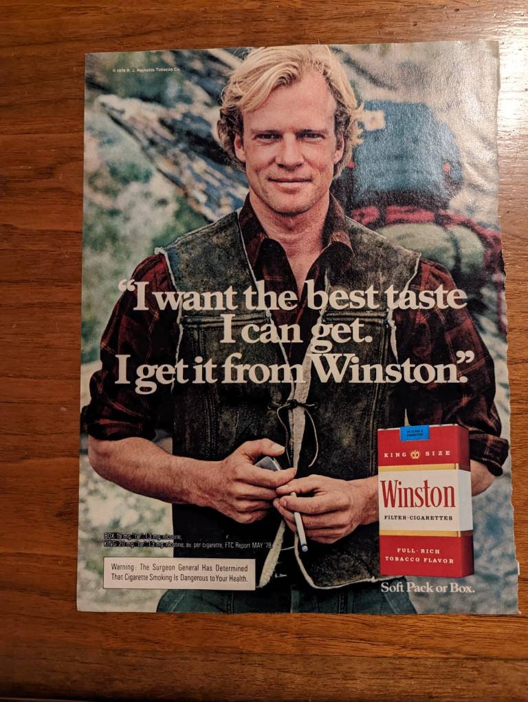 winston brand cigarettes Modern Lot 4 Print Ad Cigarettes