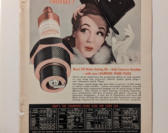 1941, publicité pour les bougies d'allumage Champion