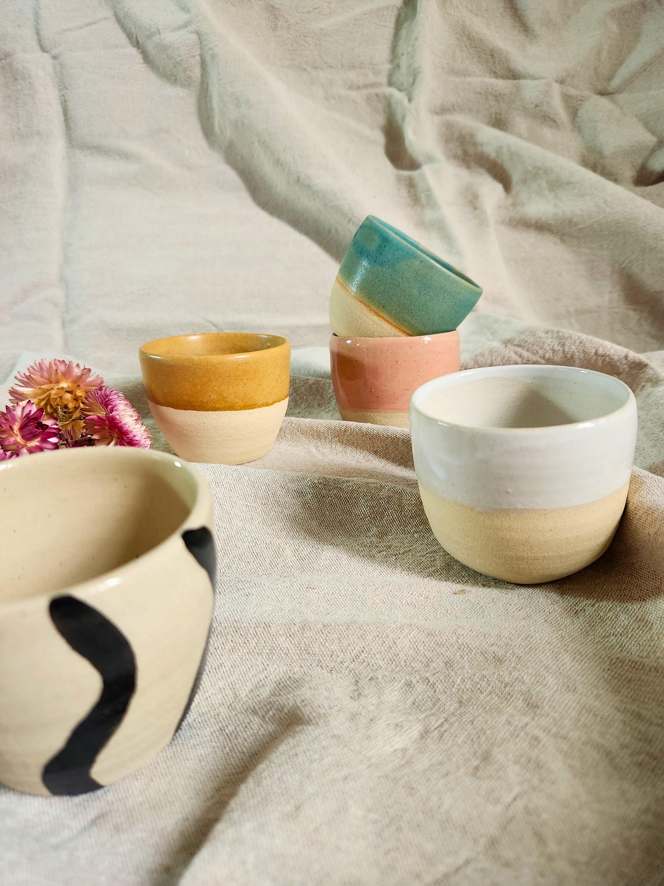 Grande Tasse En Grès Faite Main Thème Souris D'atelier - Faïence Greyshott, Couleur Beige - Occasion
