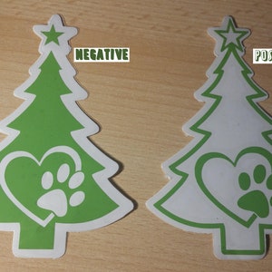 Pine Tree Heart Paw - (vinyl decal sticker)