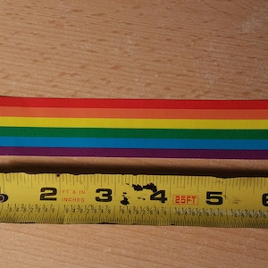 Pride Long 1&quot; to 12&quot; Rainbow Strip at 1&quot; Height Vinyl Sticker Decal for (Window, Bumper, Laptop/Desktop, Phone, Mirror, Console/TV)