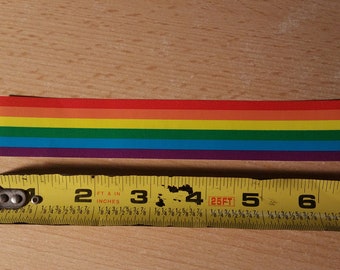 プライド ロング 1 インチから 12 インチ レインボー ストリップ 高さ 1 インチ ビニール ステッカー デカール (窓、バンパー、ノートパソコン/デスクトップ、電話、鏡、コンソール/テレビ)