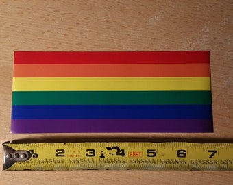 プライド ロング 1 インチから 12 インチ レインボー ストリップ 高さ 3 インチ ビニール ステッカー デカール (窓、バンパー、ノートパソコン/デスクトップ、電話、鏡、コンソール/テレビ)