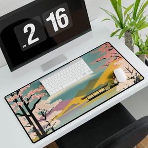 Moonlit Mount Fuji Gaming & Office Desk Mat
