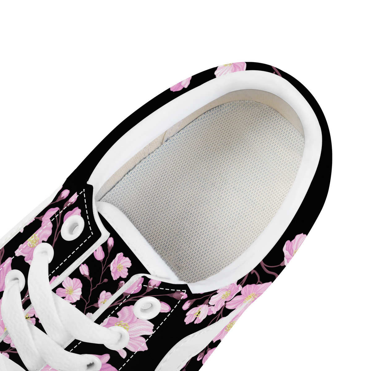 Black Pink Sakura Flat Sneakers Japanese Cherry Blossom Skate Shoes — free download