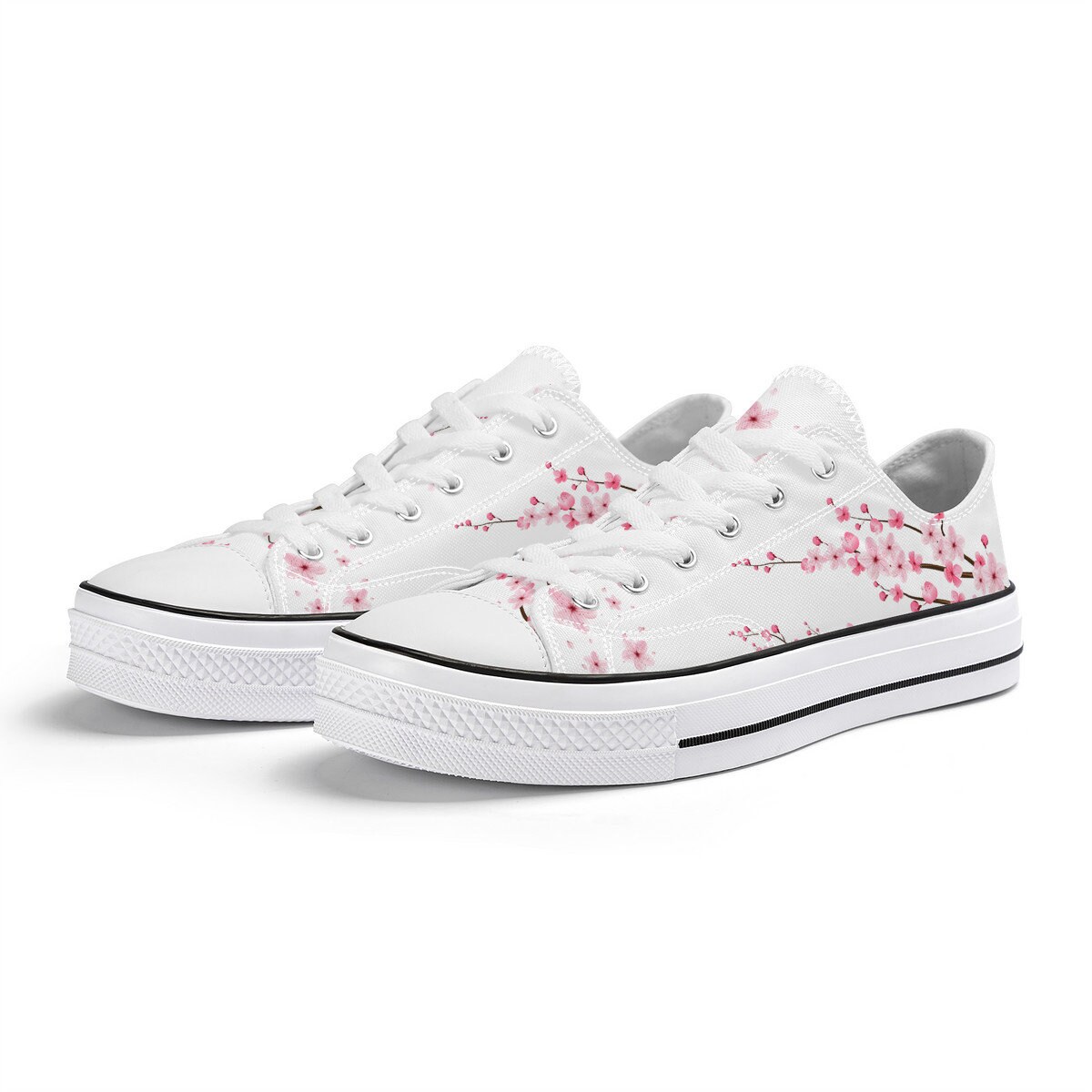 White Bride Converse Style Wedding Low Tops, Original Cherry
