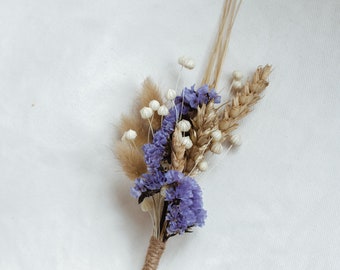 Dried flowers Boutonniere Rustic wedding bouquet Wedding Blue white Bouquet Rustic Wedding Preserved Flowers Winter wedding Bouquet