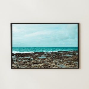 Kaʻena Point Trail, Puddles on Coast Wide. Digital photography art print for the wall.