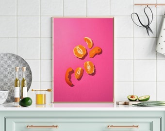 Navel Orange Photography Print, Vibrant Kitchen Display