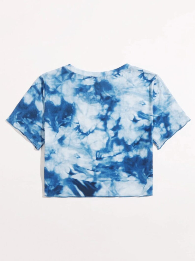 Sun and Moon Cami Tee Aesthetic Short Sleeve Sun and Moon Tie Dye Crop Top Cute Crop Top Crop Top Women Blouse Y2K Crop Top Tops