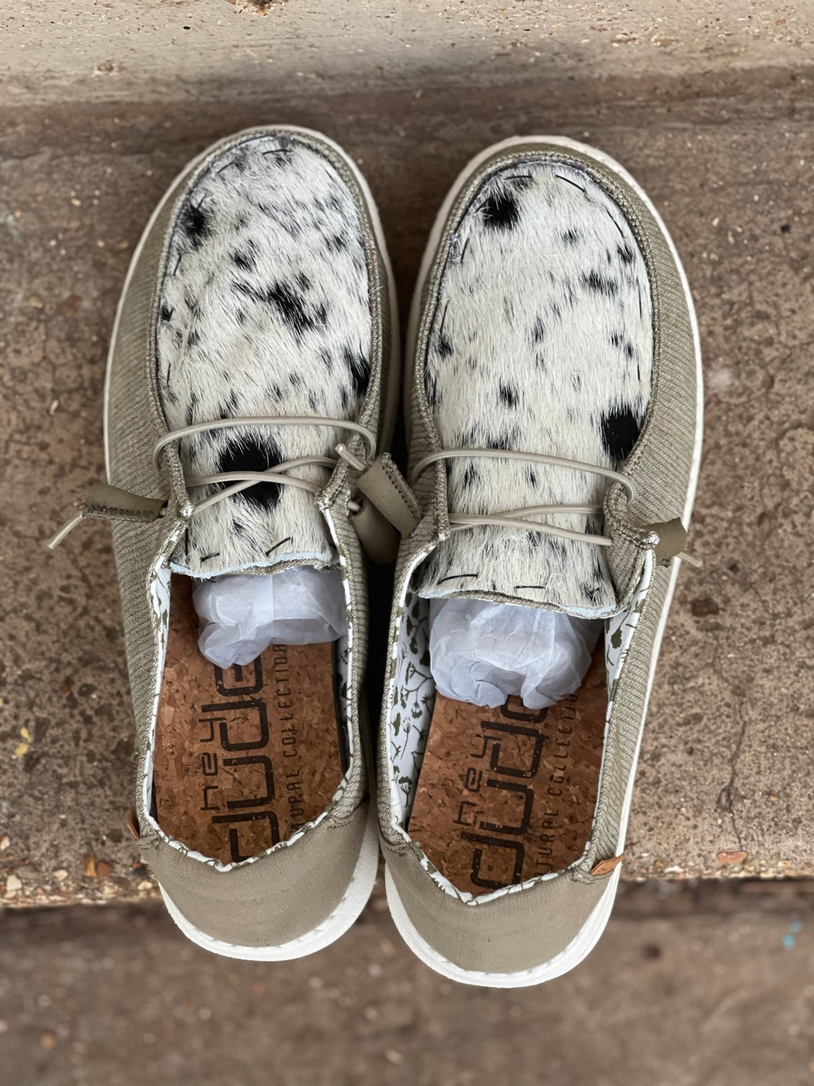 Cowhide Hey Dude Shoes Etsy