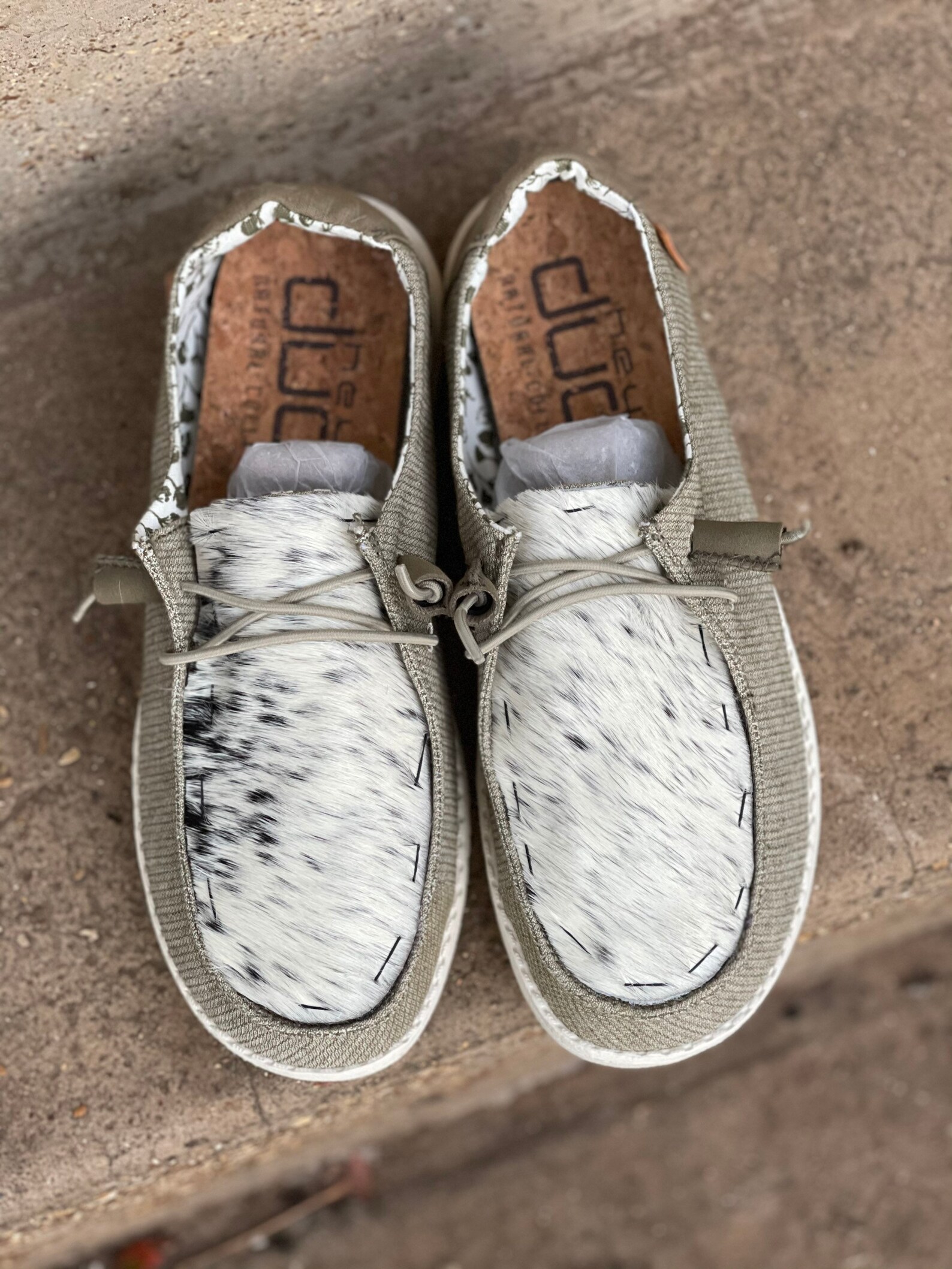 Cowhide Hey Dude Shoes Etsy