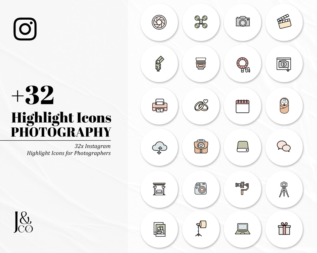 32 PHOTOGRAPHER Instagram Highlight Icons Soft Pastel - Etsy