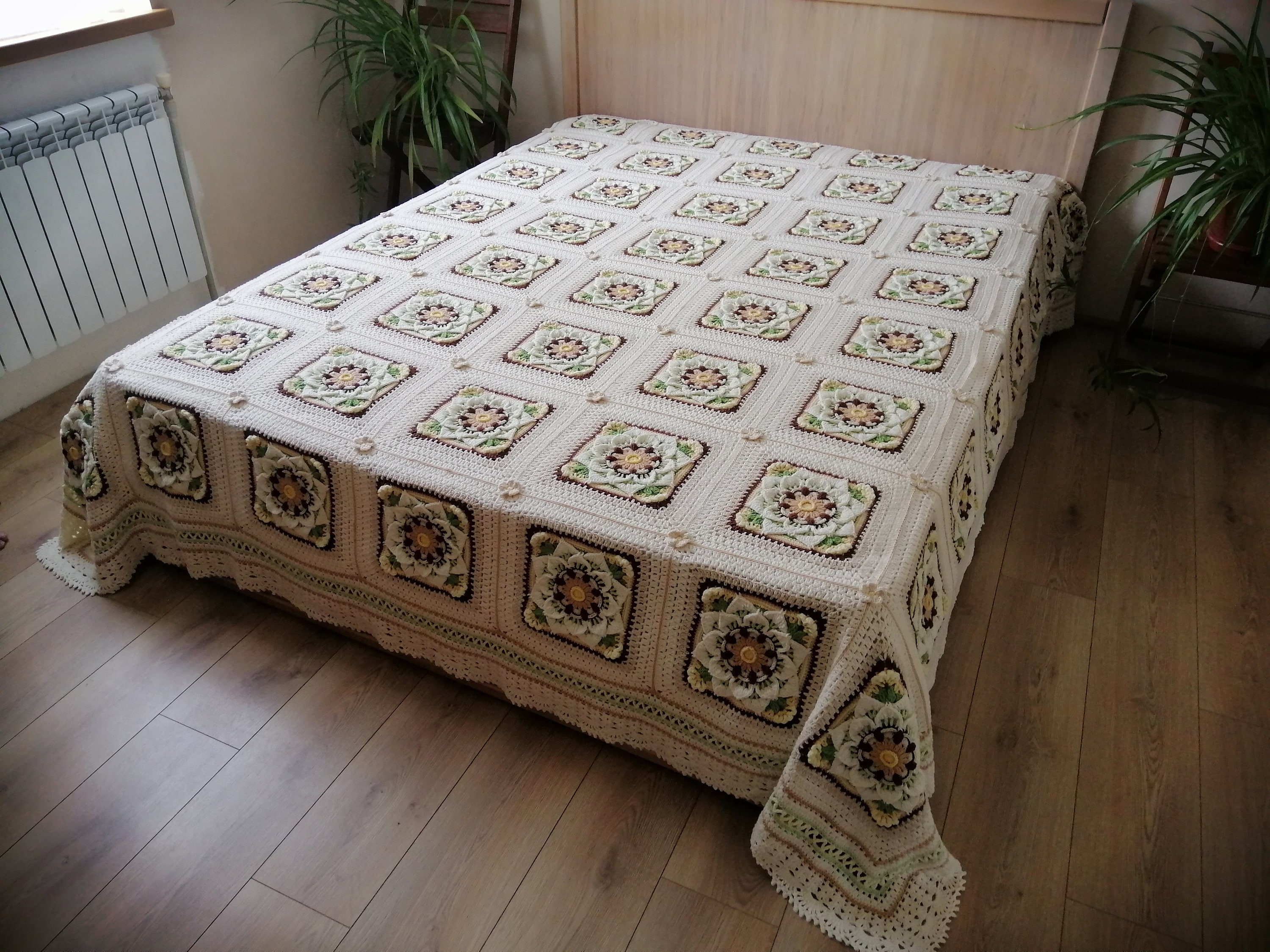 Handcrafted Crocheted Bedspread for Double Bed - Etsy